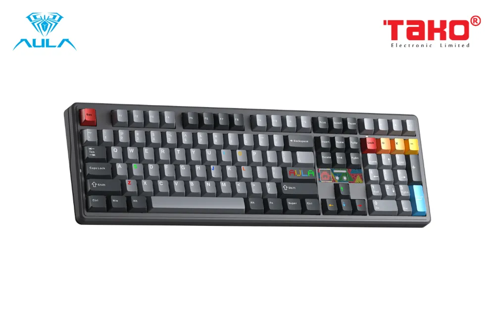 AULA F108PRO V2 (6641) BÀN PHÍM CƠ GAMING 3 MODE (Phiên bản màu Đen xám/ Seascape switch) 2