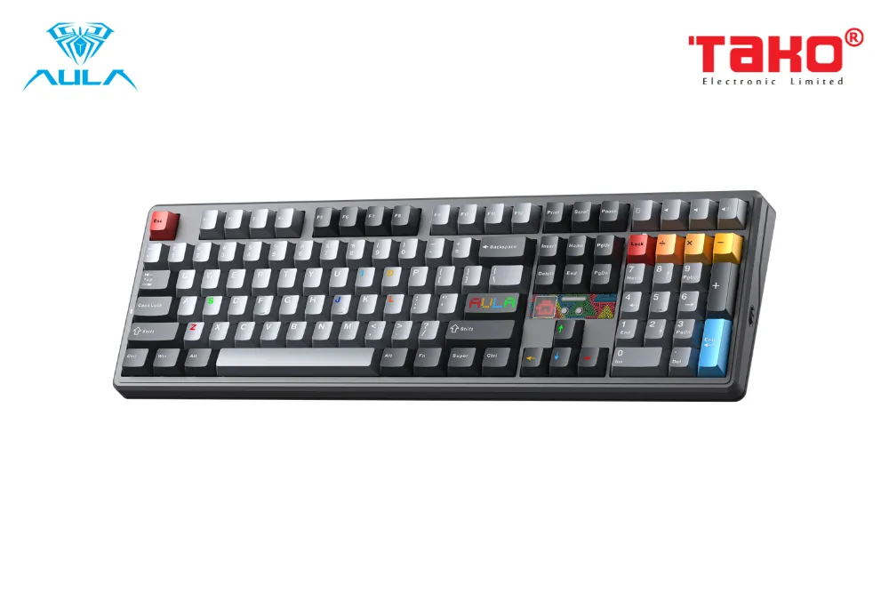 AULA F108PRO V2 (6641) BÀN PHÍM CƠ GAMING 3 MODE (Phiên bản màu Đen xám/ Seascape switch) 3