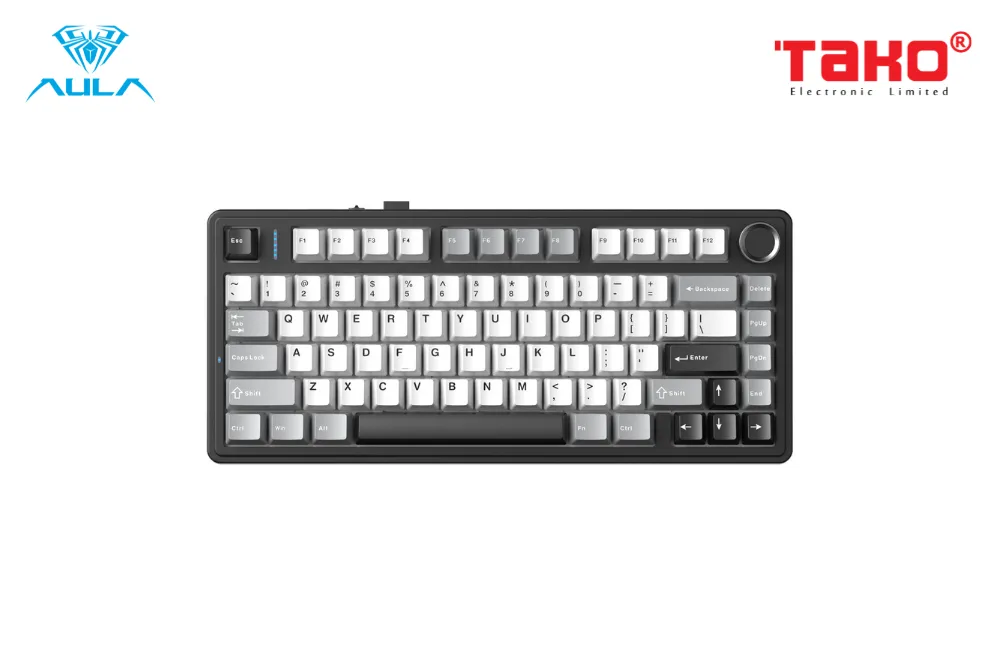 AULA F75HE (6993) BÀN PHÍM CƠ GAMING 3 MODE (Phiên bản màu Xám + Trắng + Đen/ Dragon Magnetic switch) 1