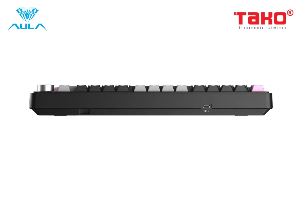 AULA S75 PRO (6429) BÀN PHÍM CƠ GAMING 3 MODE (Phiên bản màu Xám+đen+hồng/ Star Vector switch) 7