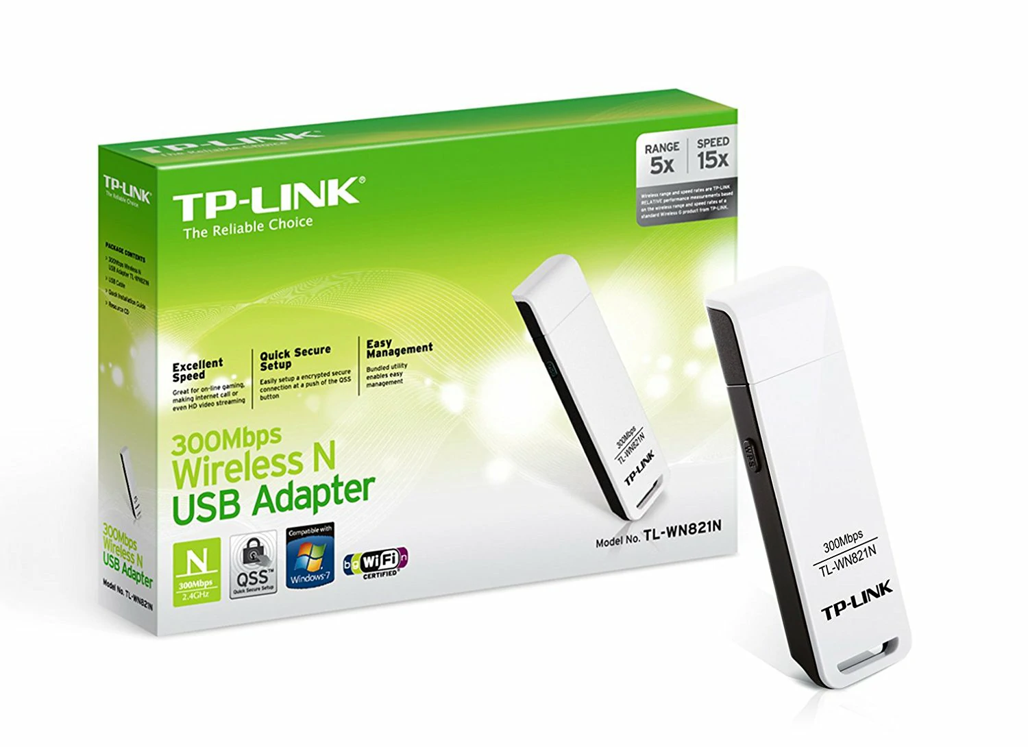 Bộ chuyển đổi USB chuẩn N không dây tốc độ 300Mbps TL-WN821N 3