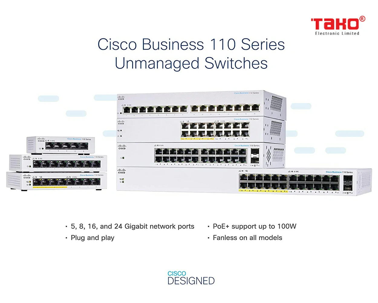 Cisco Business CBS110-24T Unmanaged Switch 24 Cổng Ethernet 6