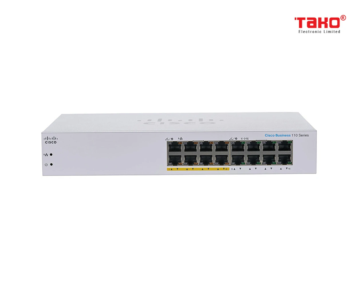 Cisco CBS110-16PP 16 port 10/100/1000 Mbps unmanageable switch, 8 of which are PoE 1