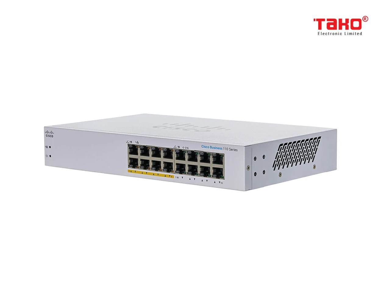 Cisco CBS110-16PP 16 port 10/100/1000 Mbps unmanageable switch, 8 of which are PoE 2