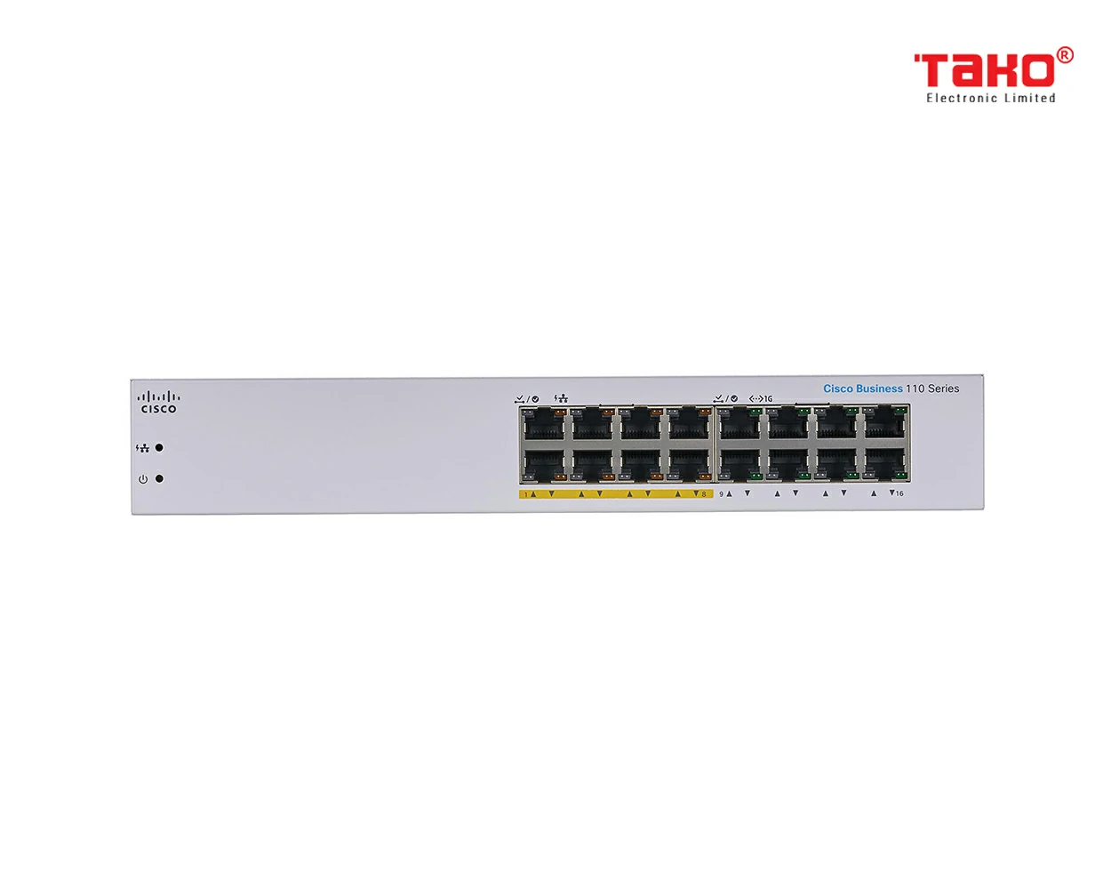 Cisco CBS110-16PP 16 port 10/100/1000 Mbps unmanageable switch, 8 of which are PoE 3