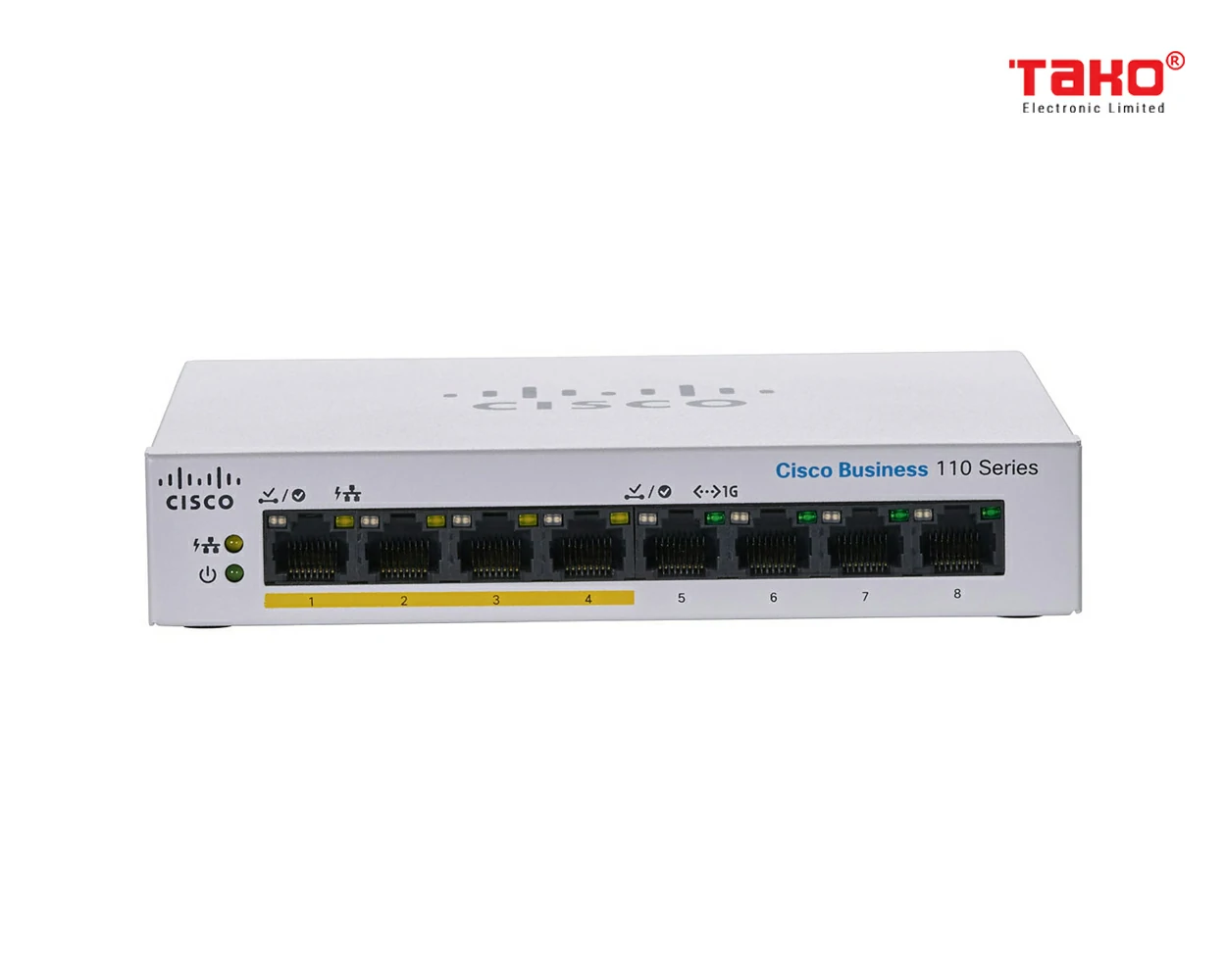 Cisco CBS110-8PP-D 8 port 10/100/1000 Mbps unmanageable switch, 4 of which are PoE 1