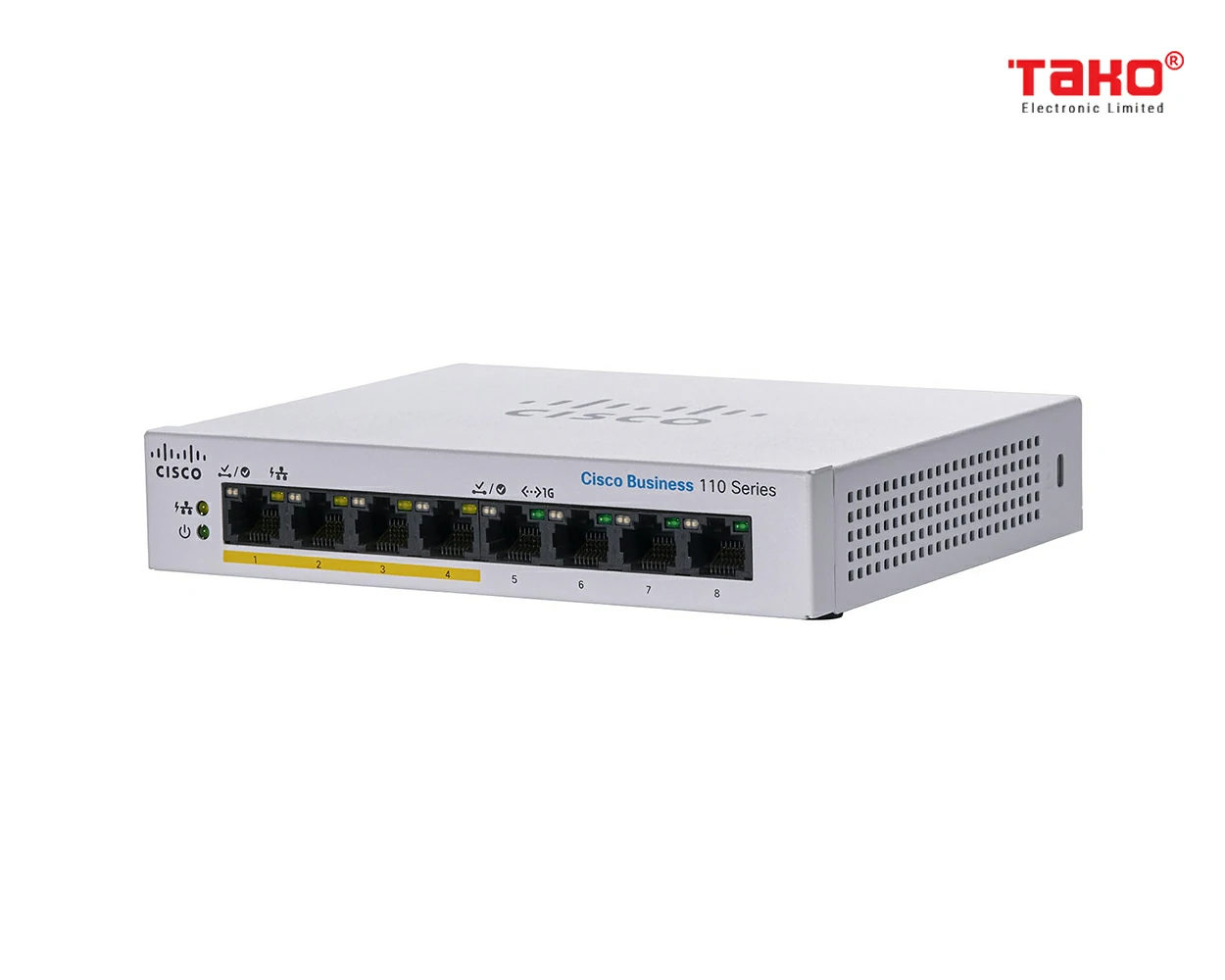 Cisco CBS110-8PP-D 8 port 10/100/1000 Mbps unmanageable switch, 4 of which are PoE 2