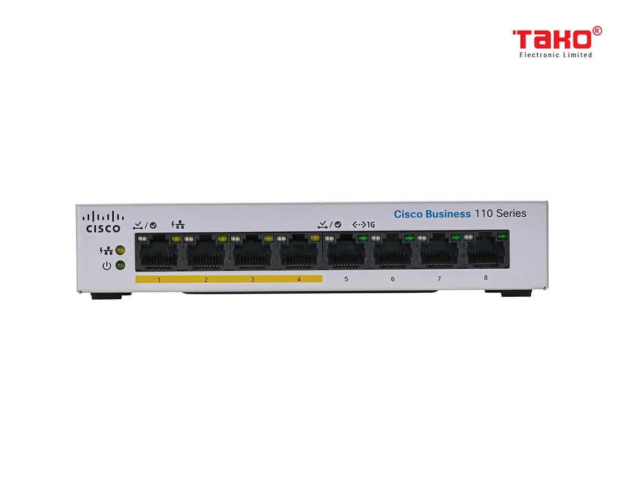 Cisco CBS110-8PP-D 8 port 10/100/1000 Mbps unmanageable switch, 4 of which are PoE 3