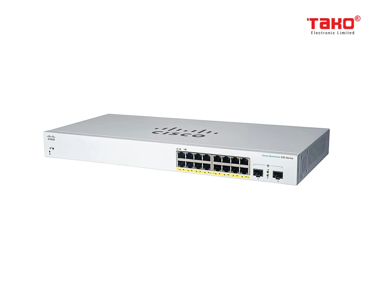 Cisco CBS220-16P-2G 16 port PoE+ 10/100/1000 Mbps Layer 2 manageable web switch + 2 x 1 Gbps SFP slots 1
