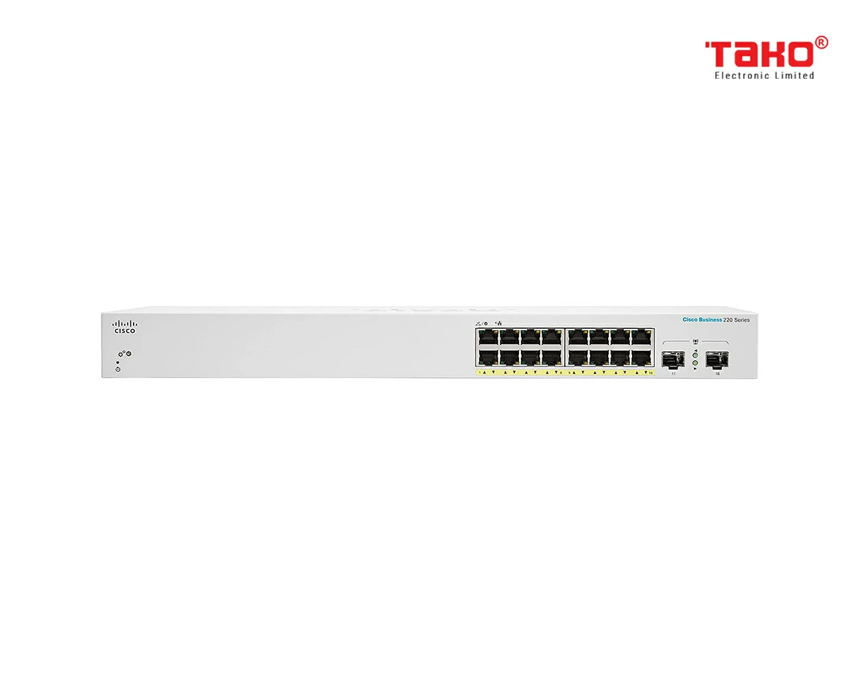 Cisco CBS220-16P-2G 16 port PoE+ 10/100/1000 Mbps Layer 2 manageable web switch + 2 x 1 Gbps SFP slots 2