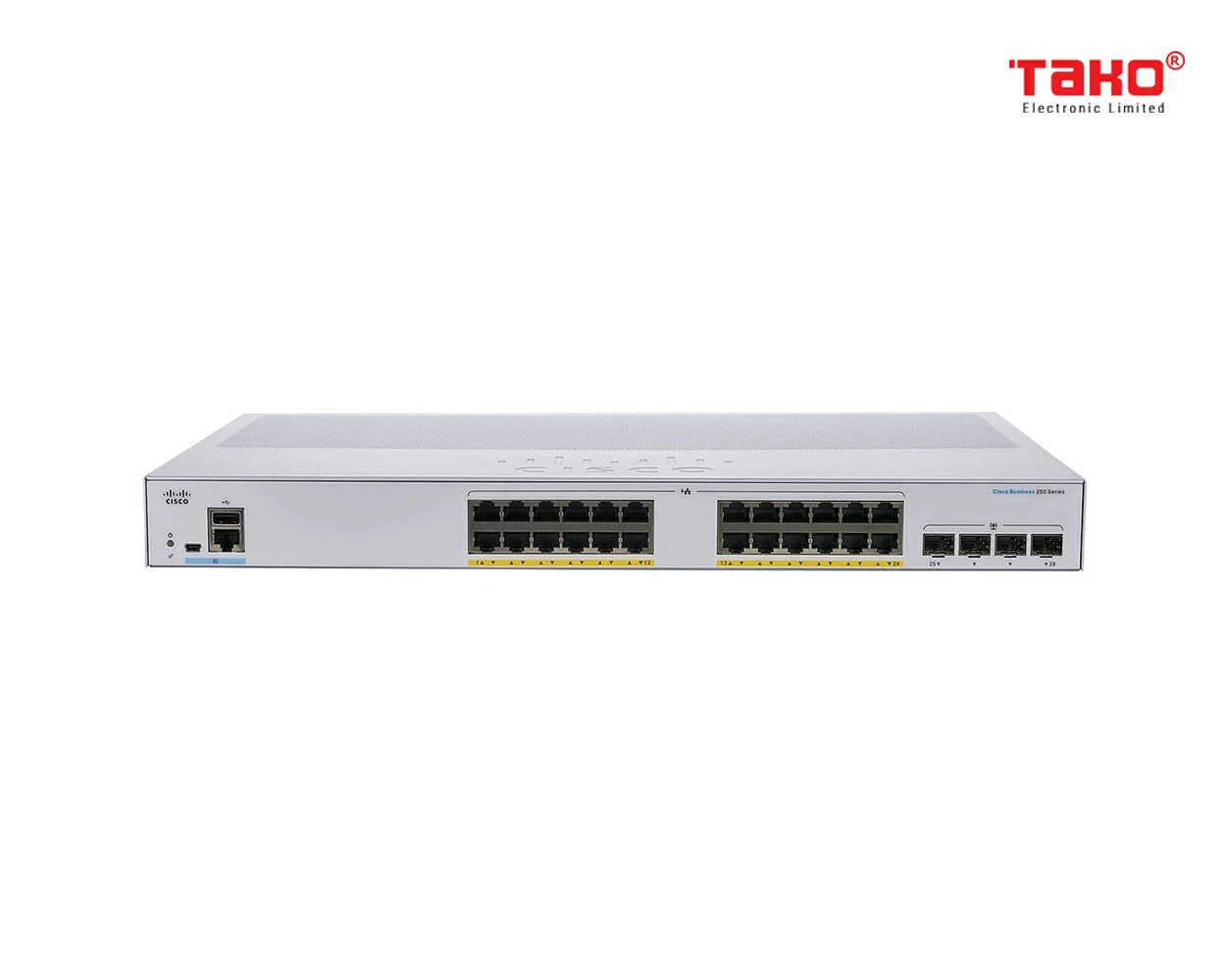 Cisco CBS250-24FP-4G 24-port 10/100/1000 Mbps PoE Layer 2 manageable web switch 4 SFP slots 1