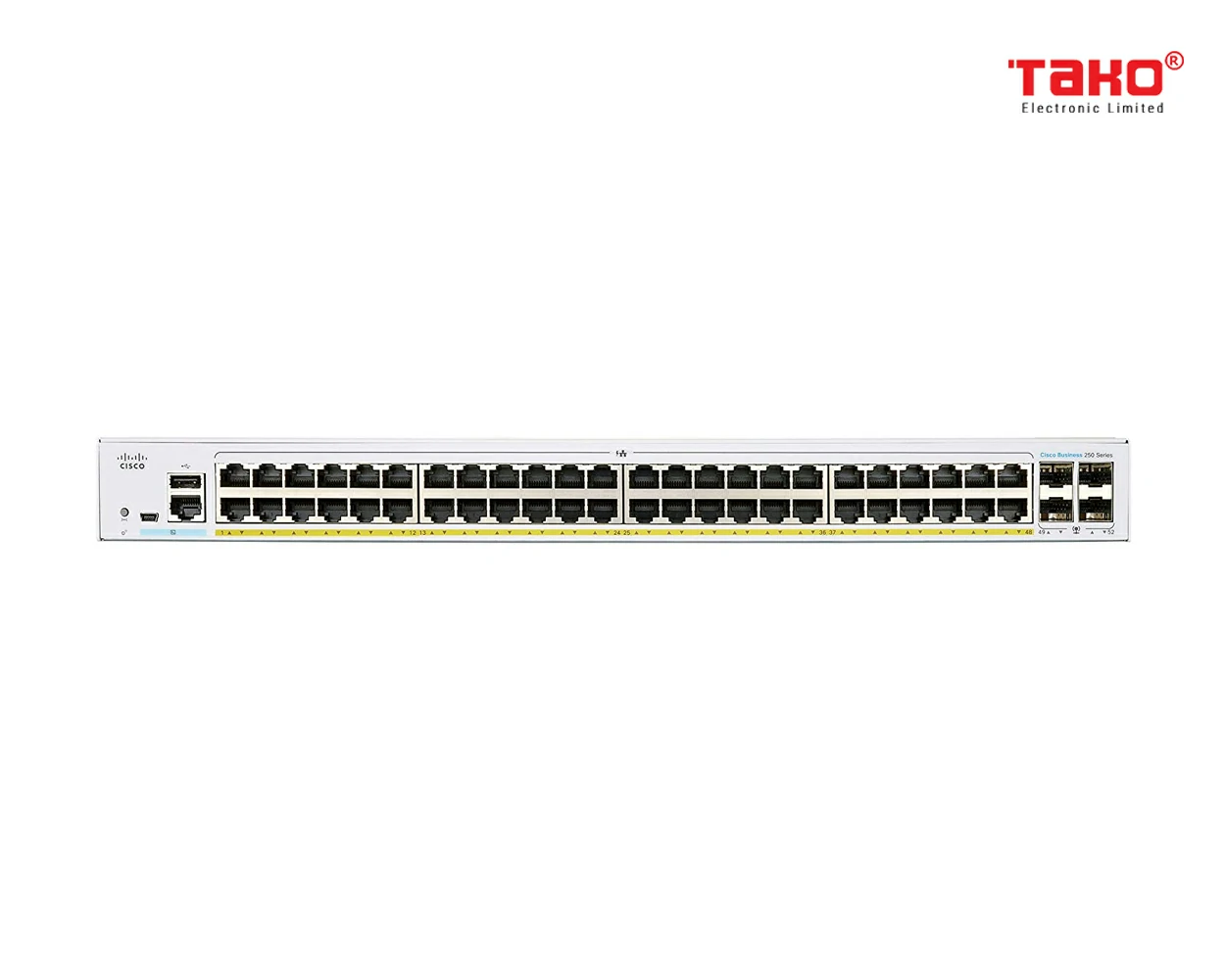 Cisco CBS250-48P-4G 48-port 10/100/1000 Mbps PoE Layer 2 manageable web switch 4 SFP slots 3