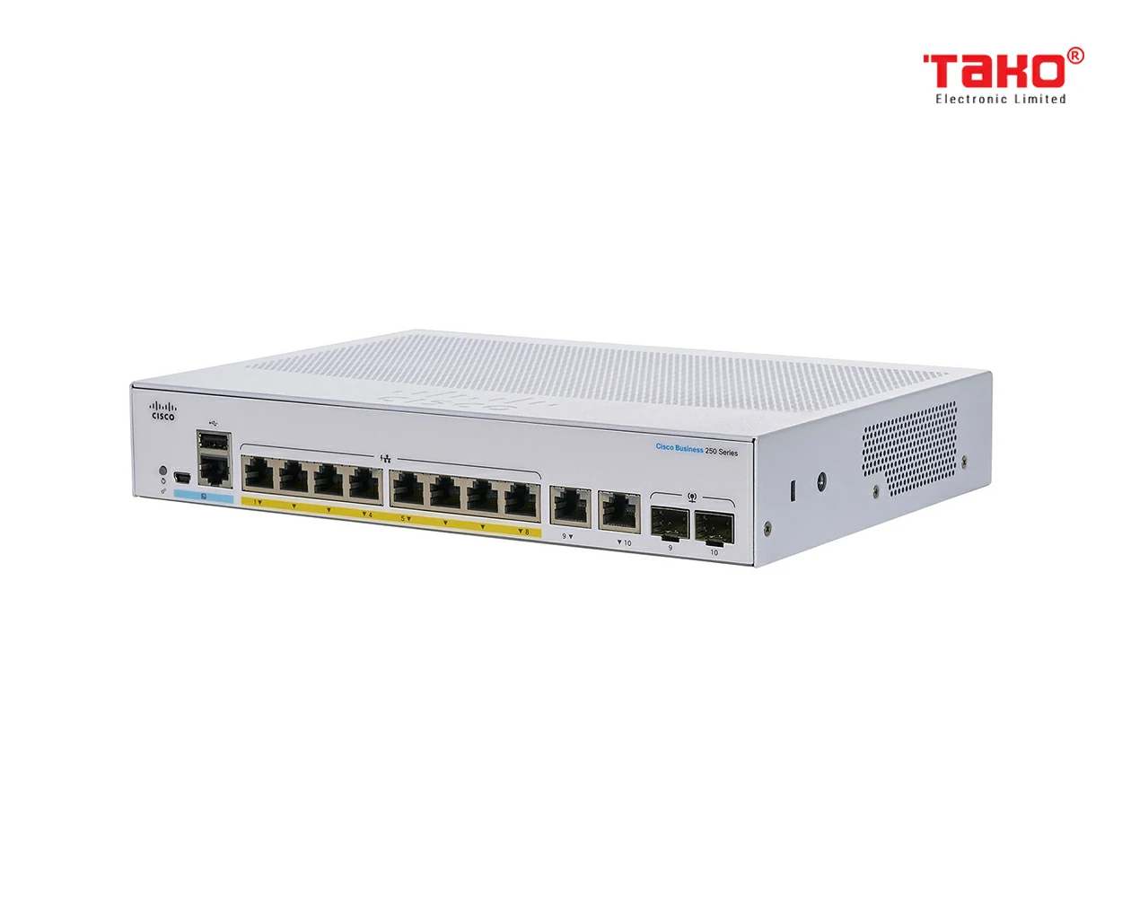 Cisco CBS250-8FP-E-2G Manageable Layer 2 web switch 8 ports PoE 10/100/1000 Mbps 2 ports combo 1 GbE/SFP 2