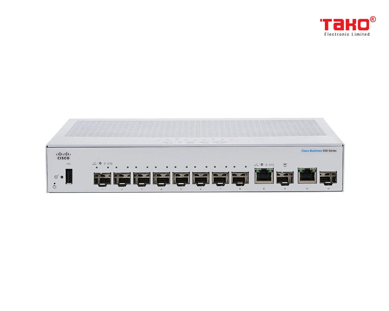 Cisco CBS350-8S-E-2G Manageable Layer 3 Web Switch 8 x 1 Gbps SFP + 2 x 1 GbE/SFP combo ports 1