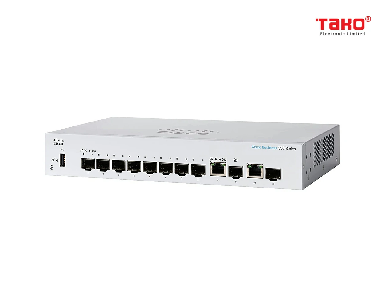 Cisco CBS350-8S-E-2G Manageable Layer 3 Web Switch 8 x 1 Gbps SFP + 2 x 1 GbE/SFP combo ports 2