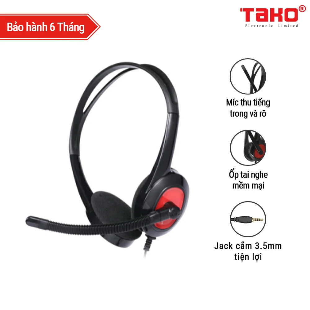 Tai nghe chụp tai 1 jack SENICC ST-458 đỏ/đen