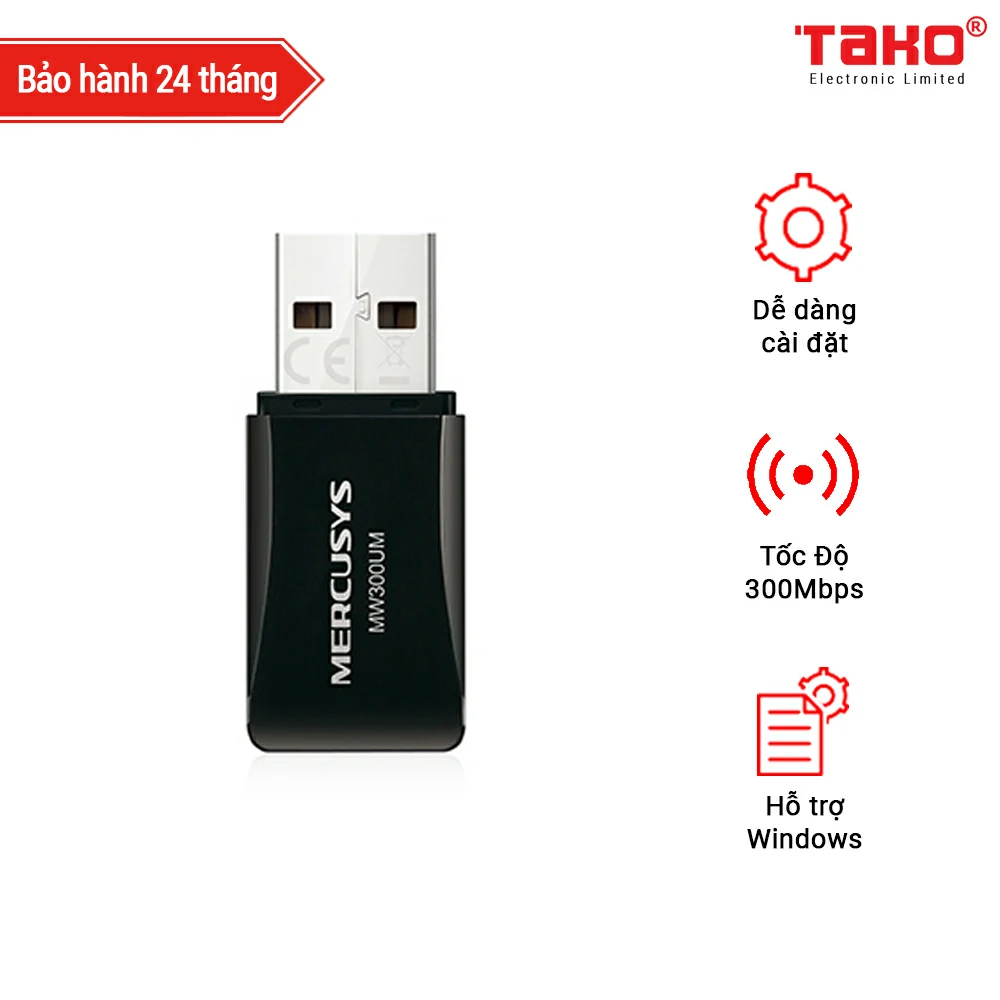 MW300UM Bộ chuyển đổi USB Wi-Fi Mini N300