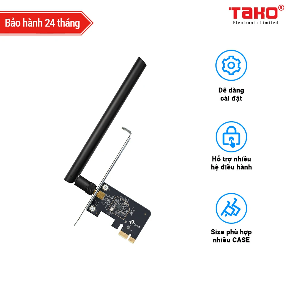 ARCHER T2E Bộ Chuyển Đổi Wi-Fi Băng Tần Kép PCI Express AC600