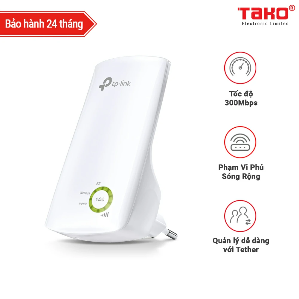 TL-WA854RE Bộ mở rộng sóng Wi-Fi tốc độ 300Mbps