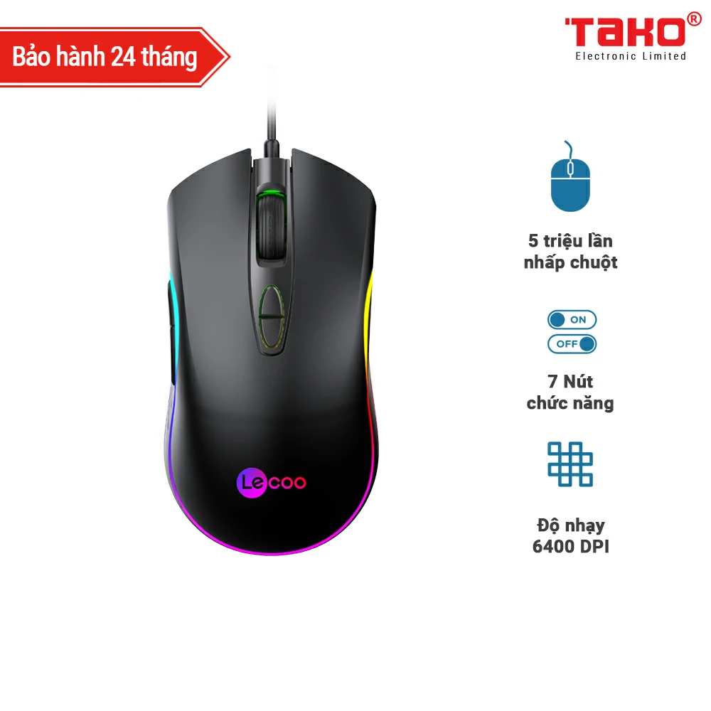 Chuột quang Gaming có dây Lecoo MS108