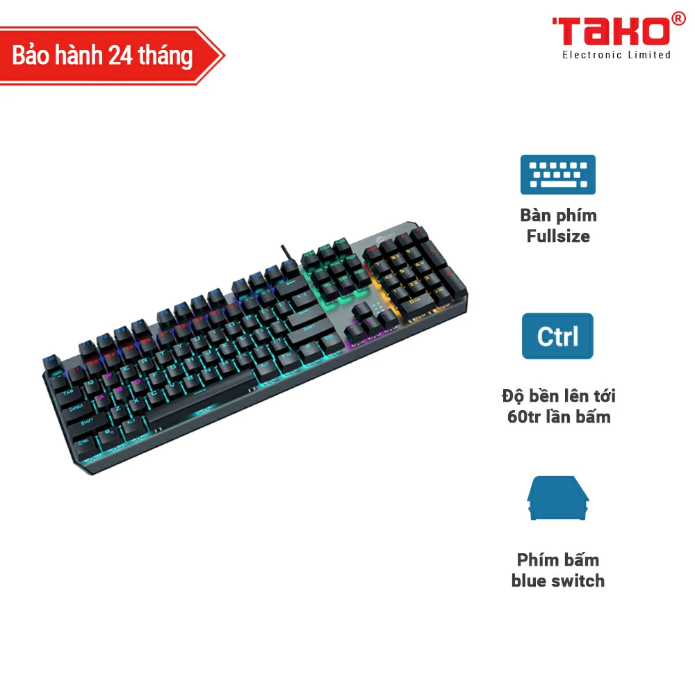 Lecoo GK301 bàn phím cơ gaming Blue switch có đèn LED