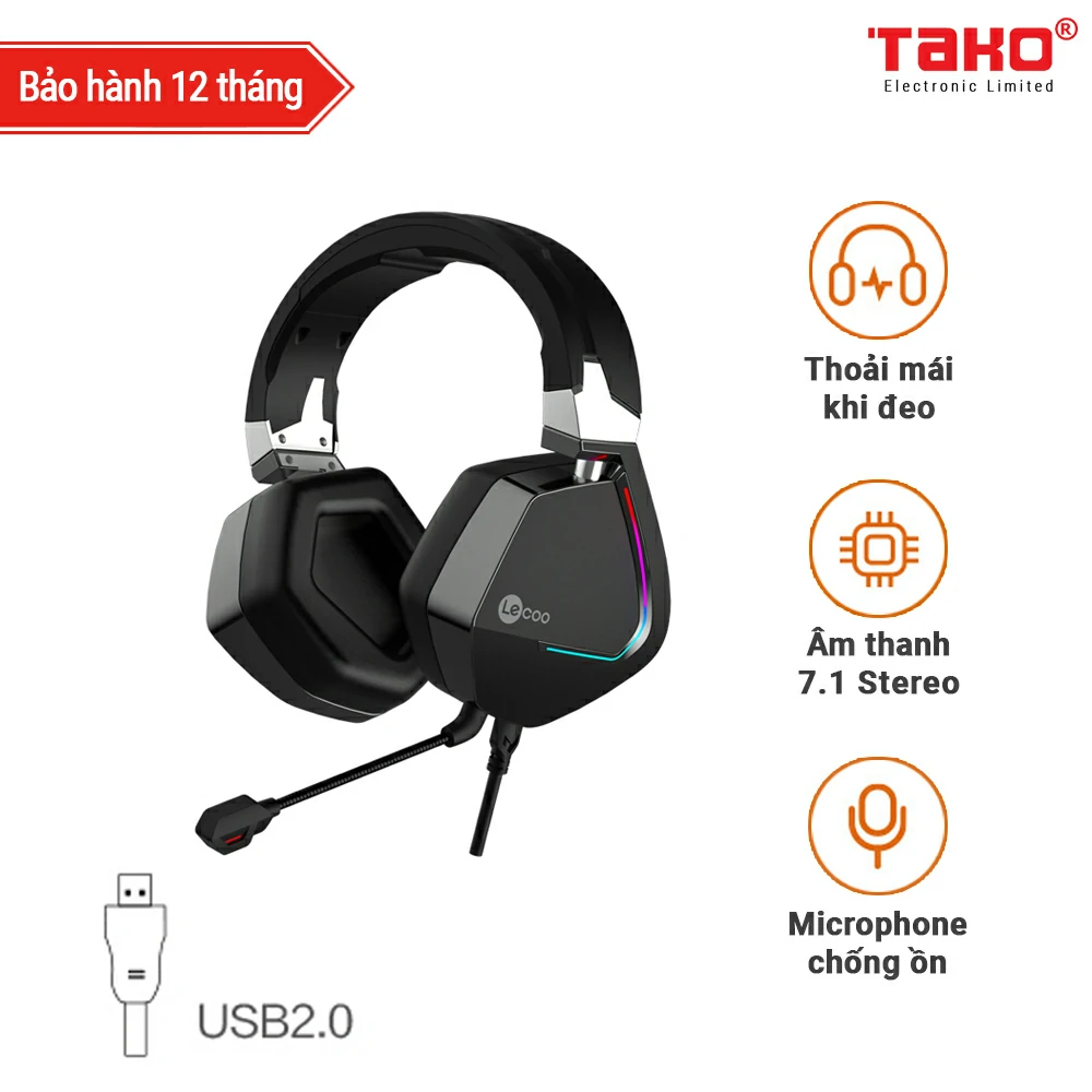 Tai nghe Gaming có dây Lecoo HT402 (USB + 7.1 version)