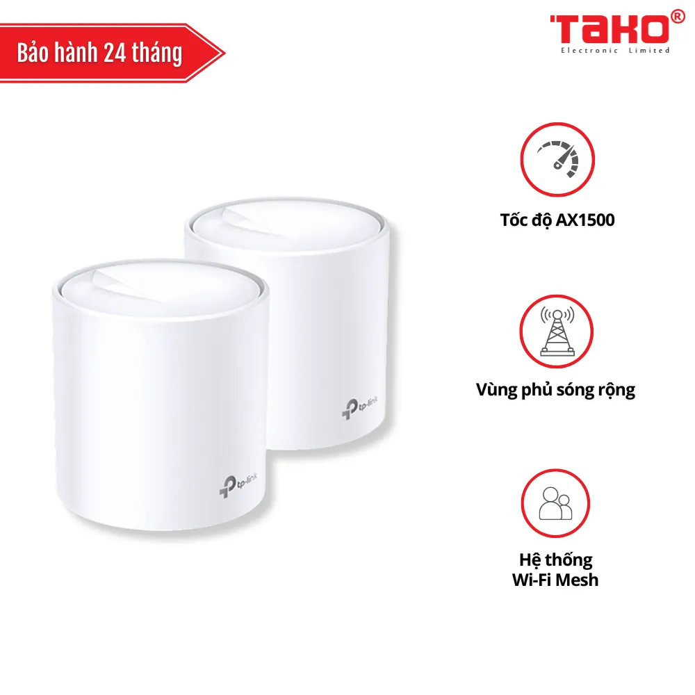 Deco X10 (2-pack) Hệ Thống Mesh WiFi 6 Cho Gia Đình AX1500