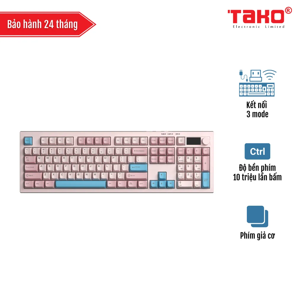 AULA S102 PRO (4753) BÀN PHÍM GIẢ CƠ GAMING 3 MODE (Phiên bản Hồng + Xanh dương)
