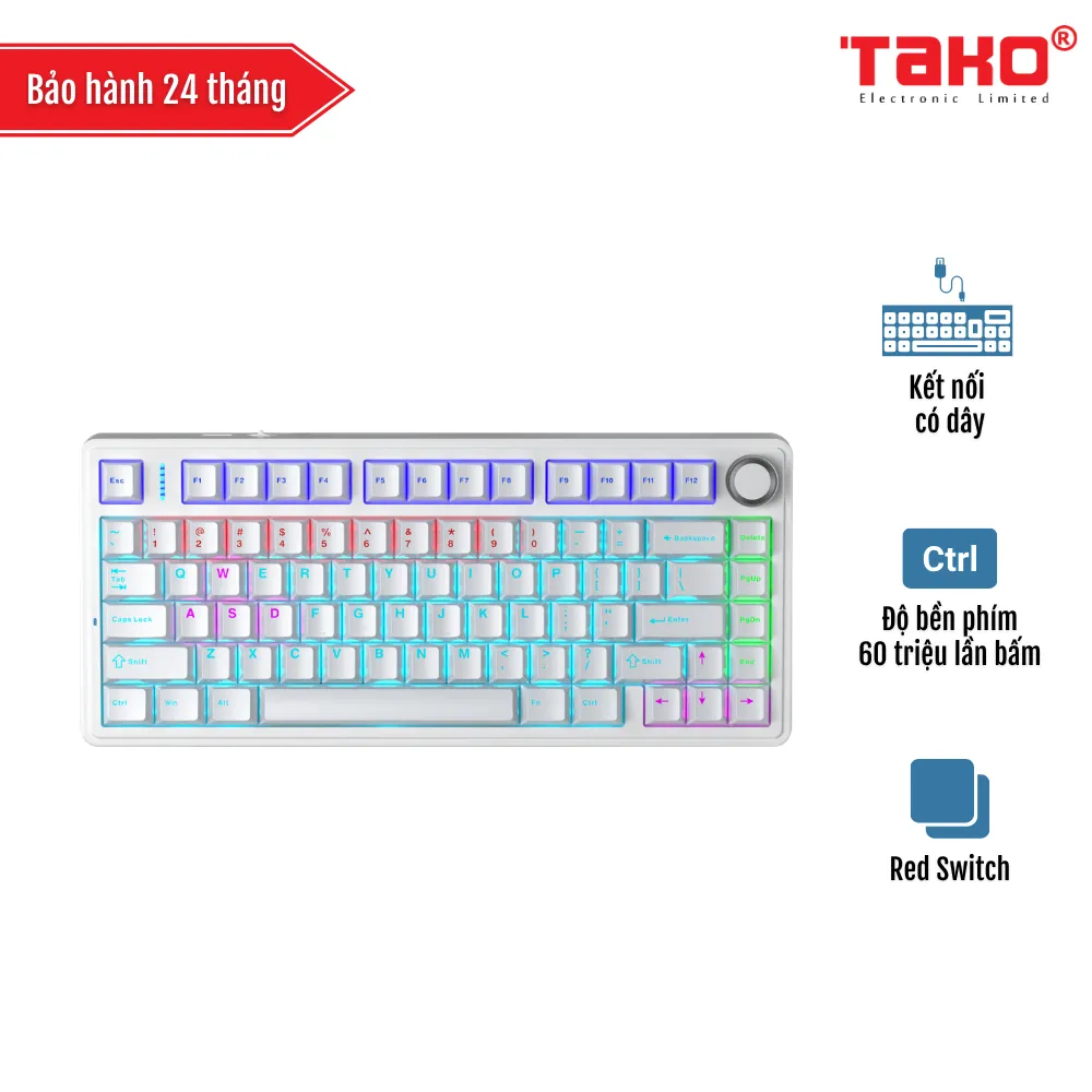 AULA F75 (E3225-E3218) BÀN PHÍM CƠ GAMING CÓ DÂY (Phiên bản Red switch)