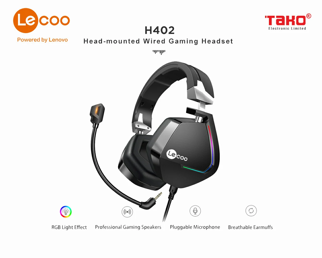 Tai nghe Gaming có dây Lecoo HT402 (Headphones 3.5mm) 9