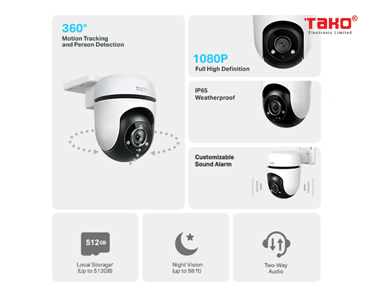 Tapo C500 Camera Wi-Fi An Ninh Quay/Quét Ngoài Trời 2