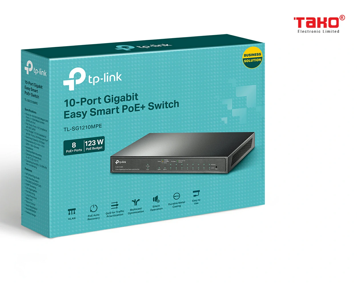 TL-SG1210MPE  Easy smart Switch Gigabit 10 cổng với PoE + 8 cổng 4