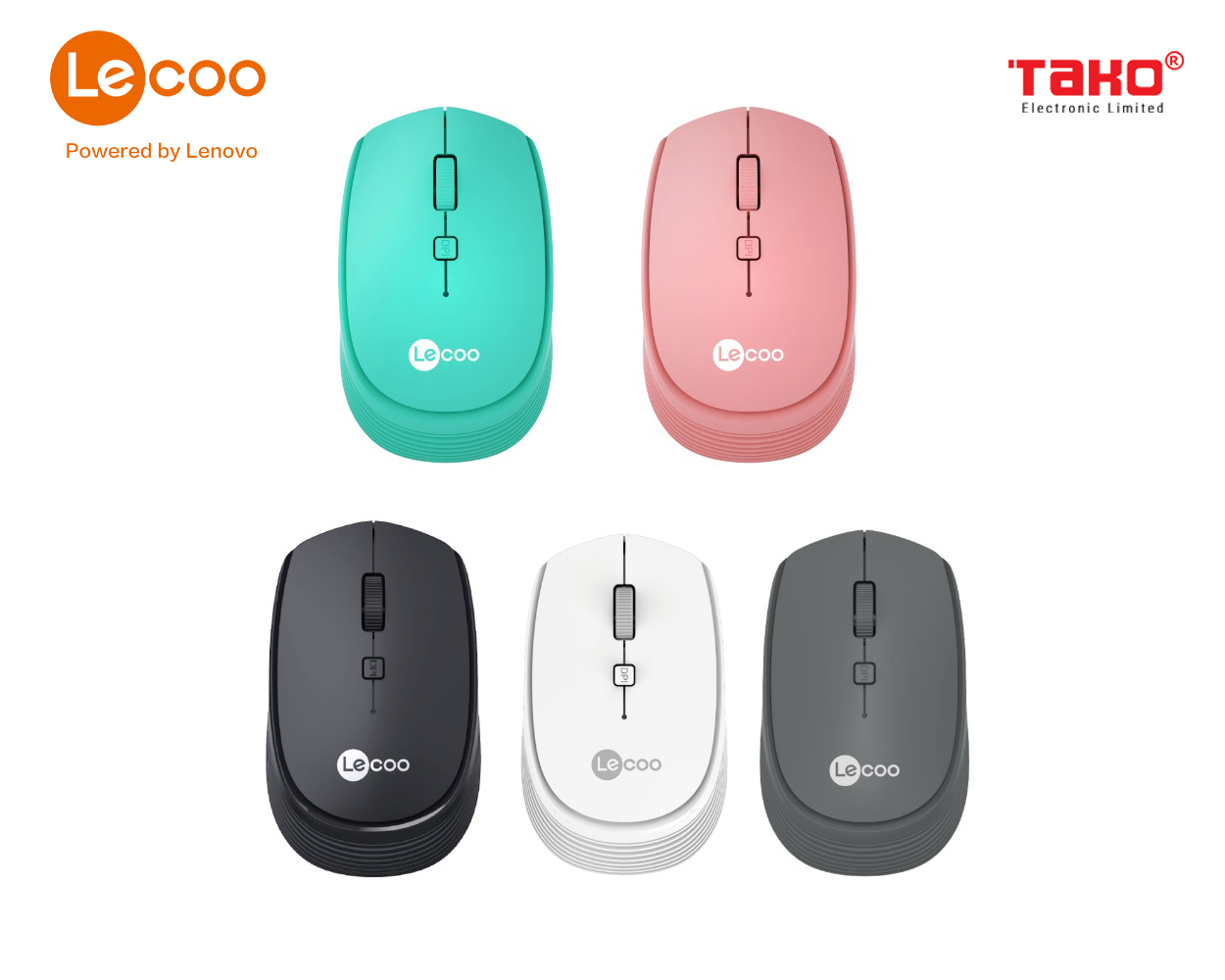 Chuột quang không dây Lecoo WS202 sở hữu 5 màu ấn tượng