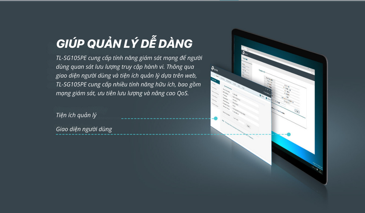 TL-SG105PE EASY SMART SWITCH 5 CỔNG GIGABIT VỚI 4 CỔNG POE+