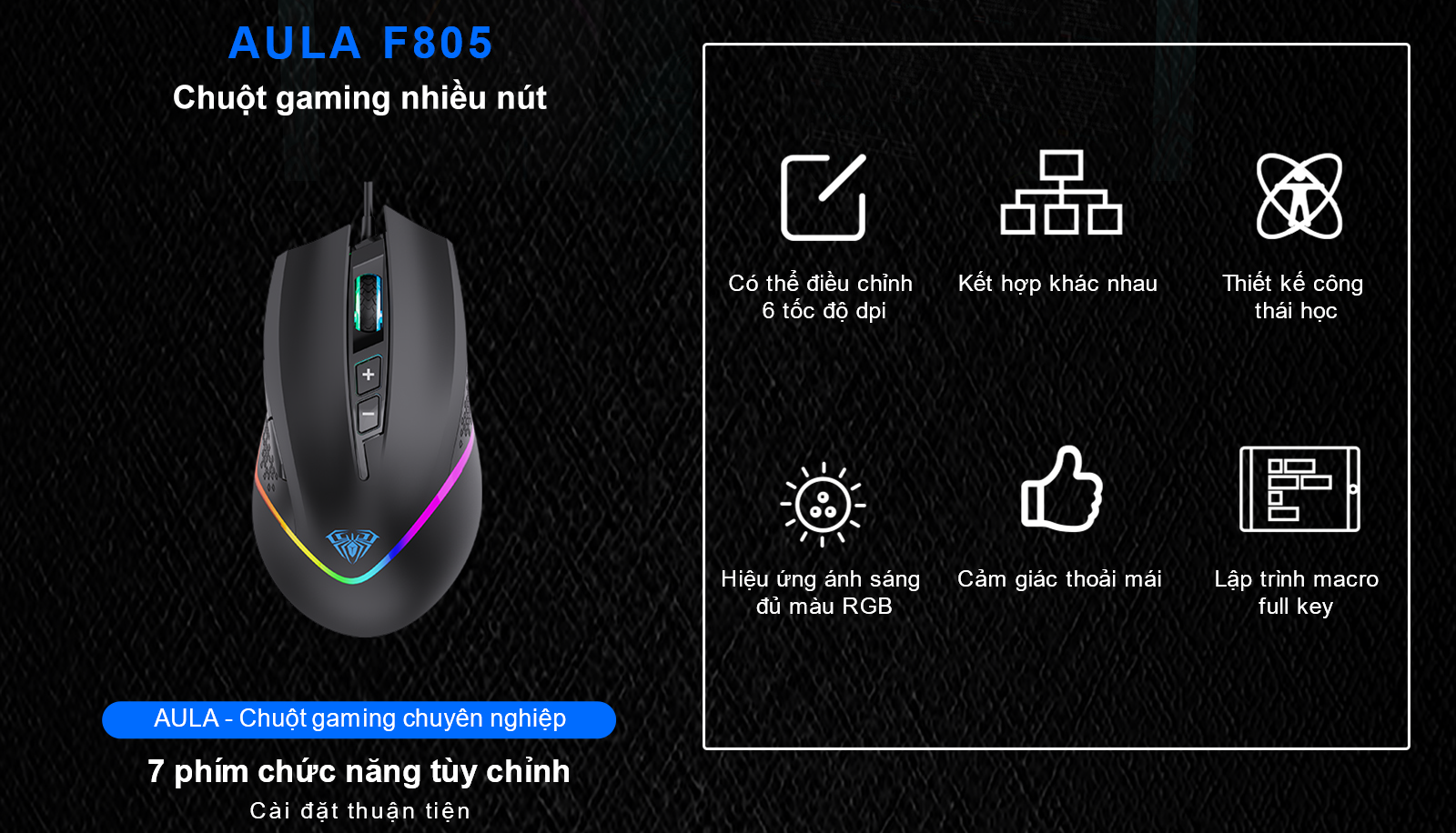 AULA F805 CHUỘT GAMING