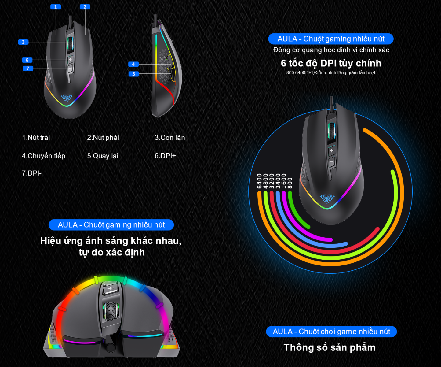 AULA F805 CHUỘT GAMING