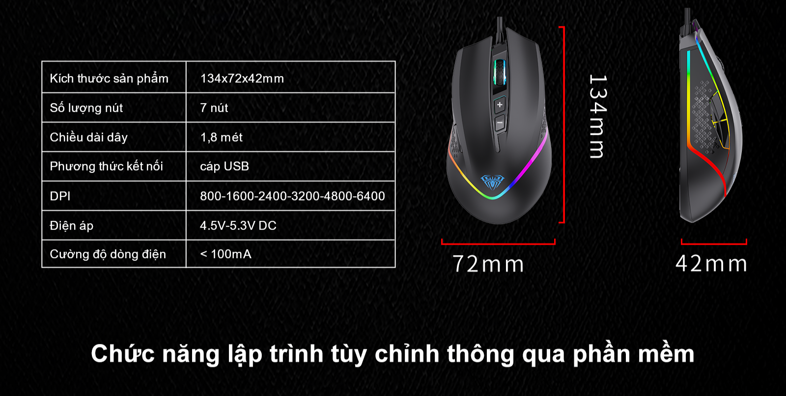 AULA F805 CHUỘT GAMING