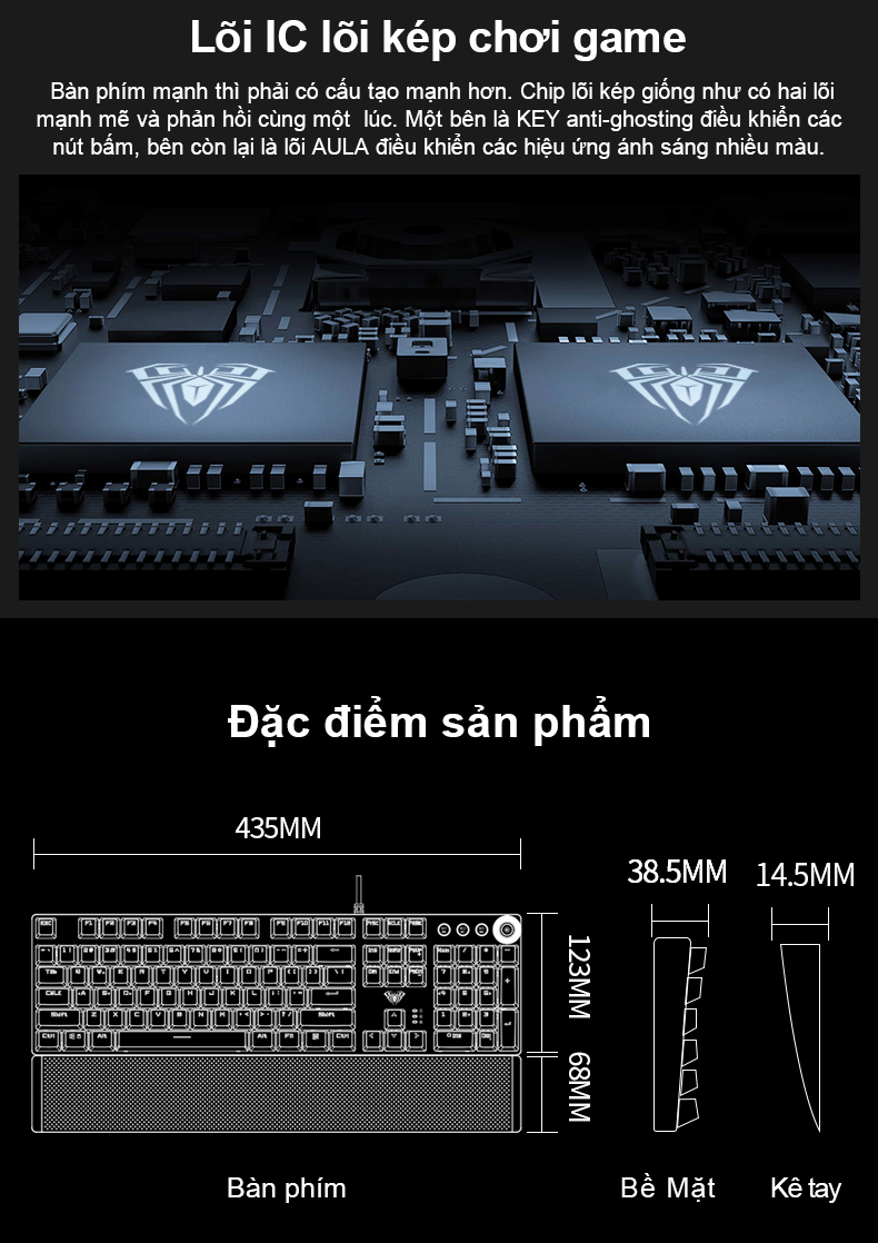 AULA F2058 BÀN PHÍM CƠ GAMING