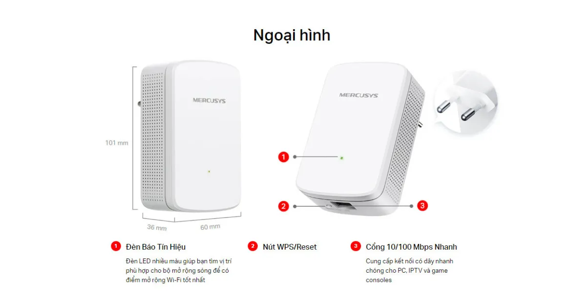 ME10 Bộ Mở Rộng Sóng Wi-Fi 300 Mbps