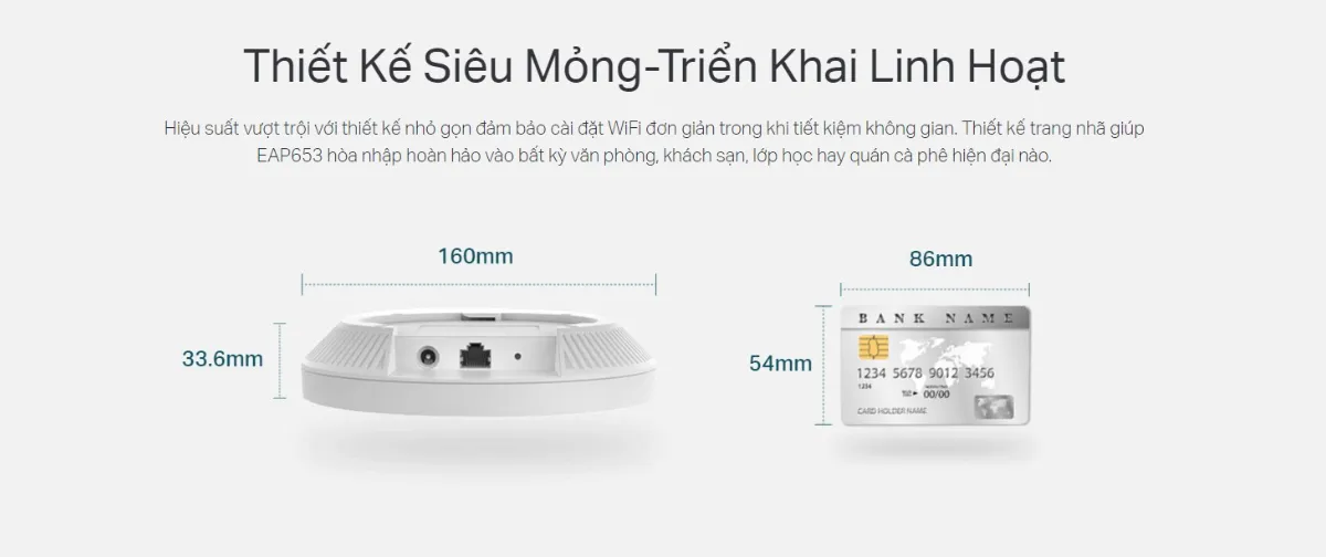 EAP653 Access Point Gắn Trần Wi-Fi 6 Băng Tần Kép AX3000