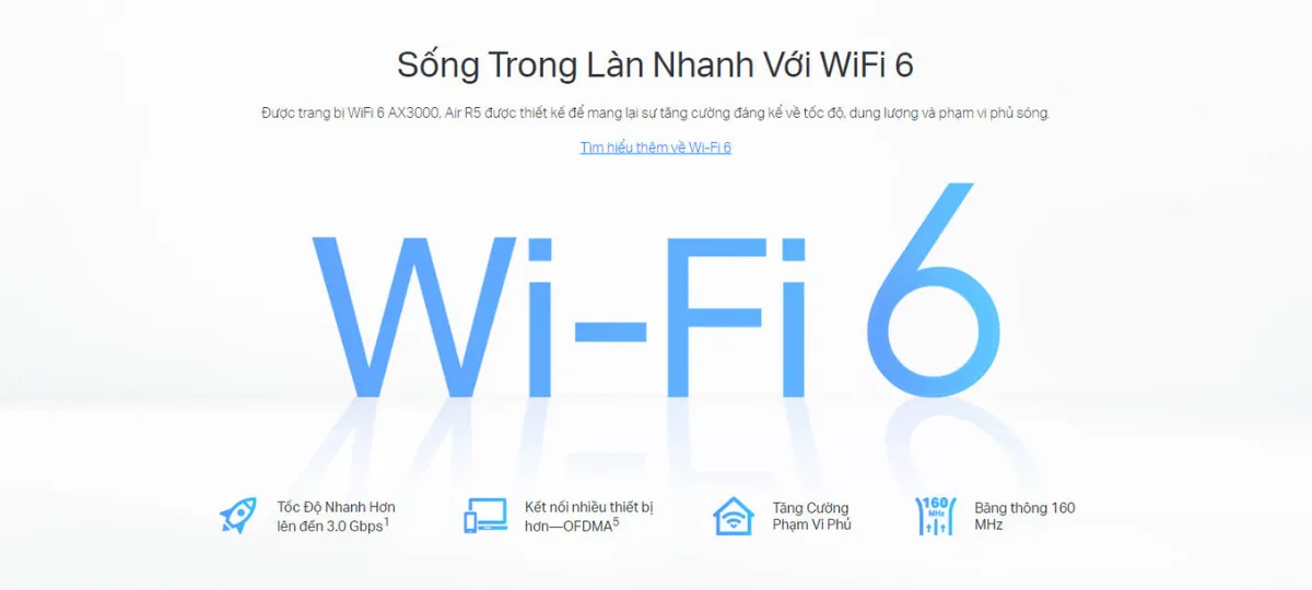 Archer Air R5 Router Air Wi-Fi 6 Băng Tần Kép AX3000