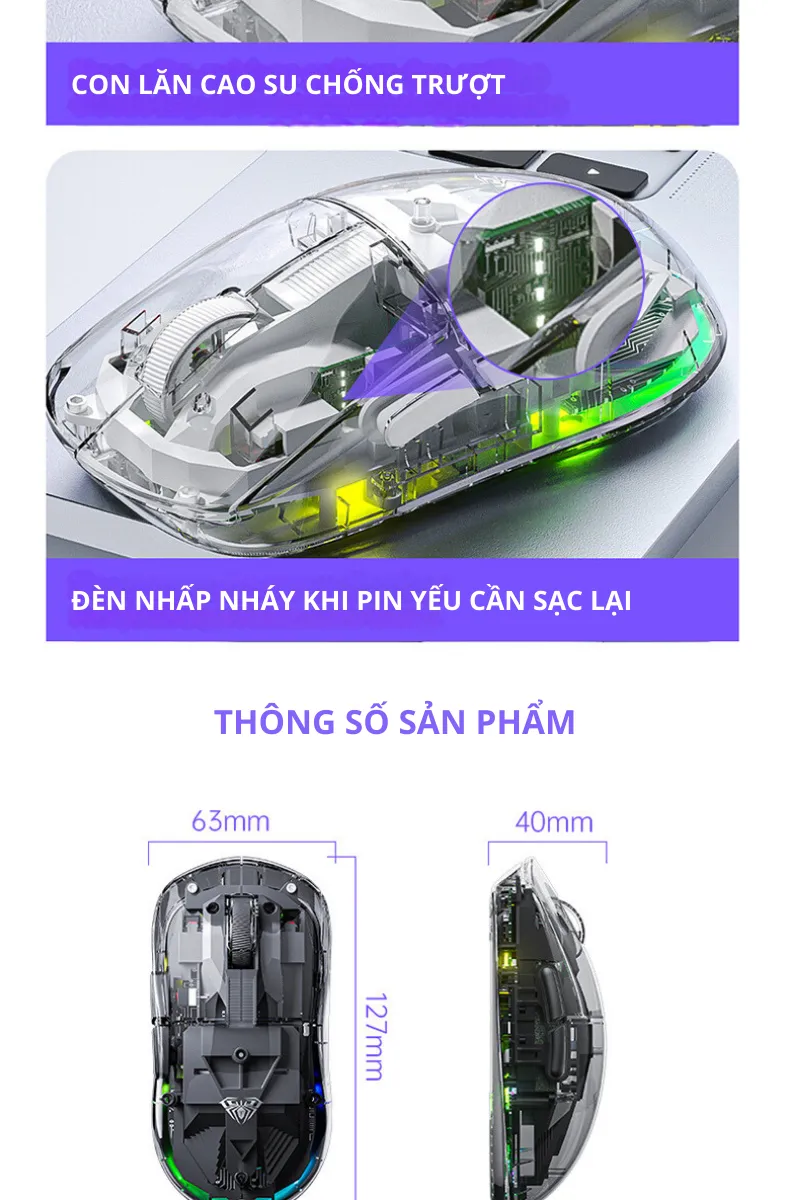 AULA SC660 chuột gaming 3 mode