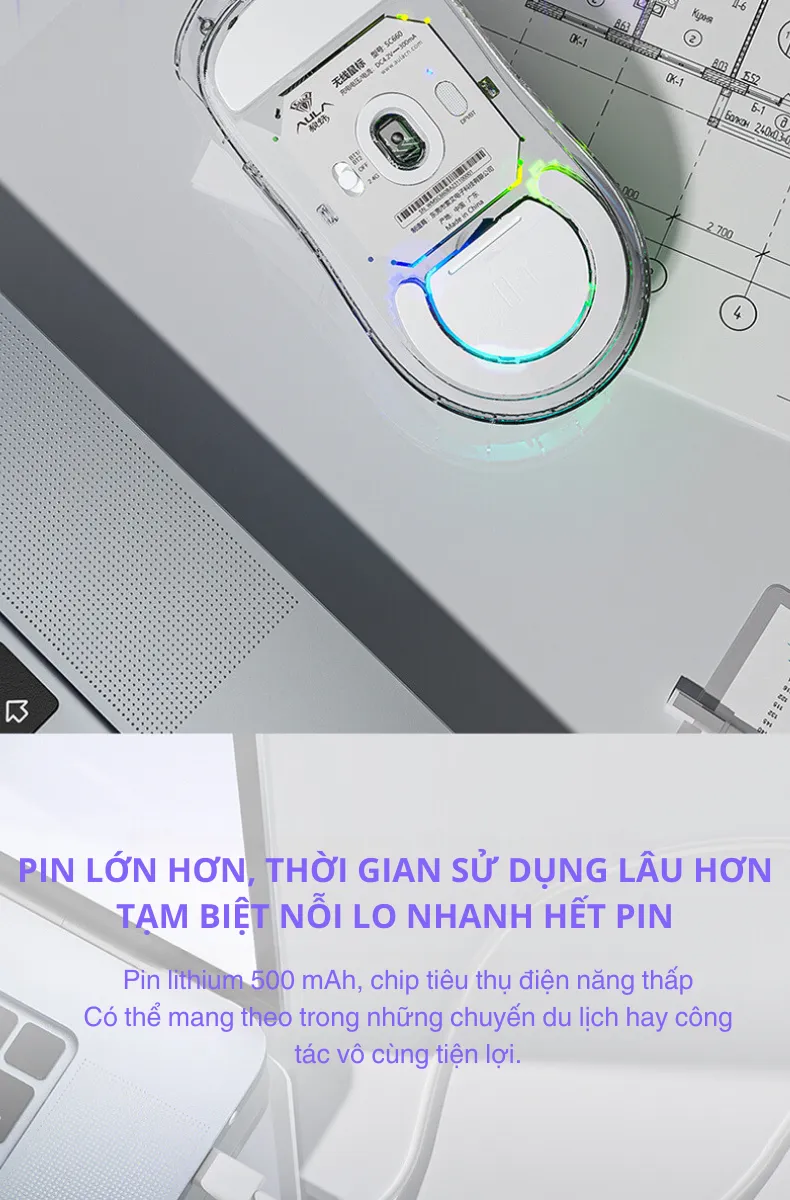 AULA SC660 chuột gaming 3 mode