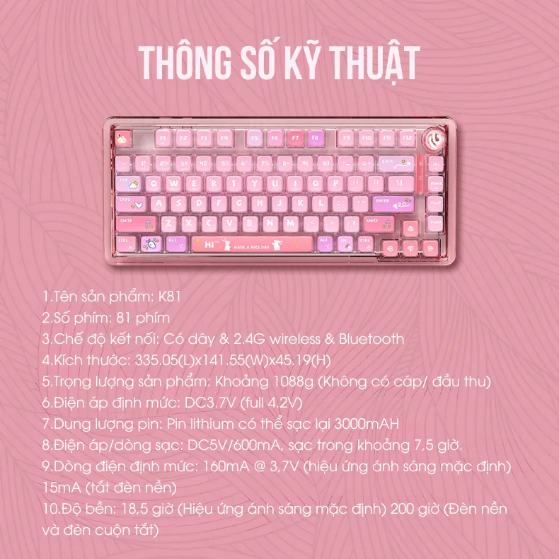 Bàn phím cơ gaming leobog K81