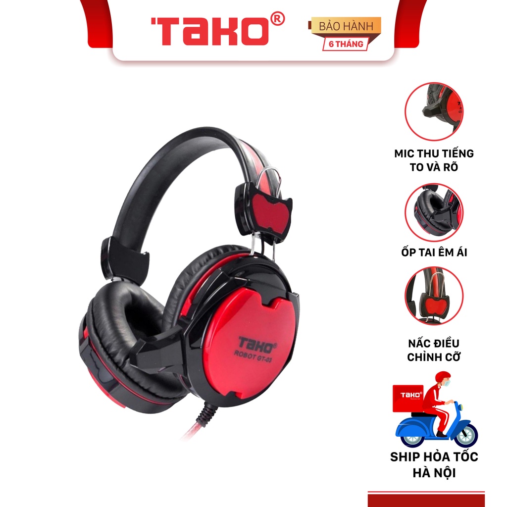 Tai nghe chụp tai 2 jack TAKO Robot GT-03