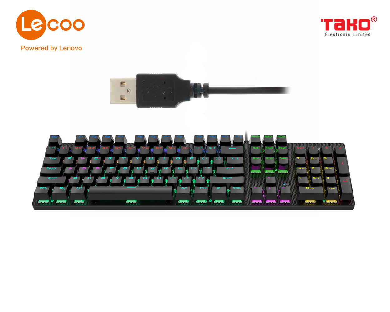Bàn phím cơ gaming có đèn LED Lecoo KG1101