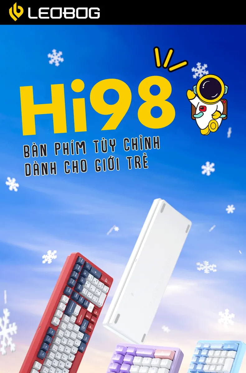 LEOBOG Hi98 BÀN PHÍM CƠ GAMING CÓ DÂY (Phiên bản Xanh+trắng+tím/ Barbie switch)