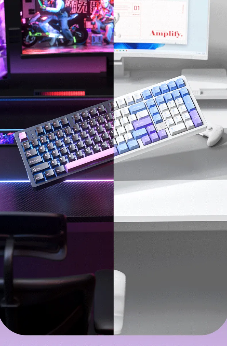 LEOBOG Hi98 BÀN PHÍM CƠ GAMING CÓ DÂY (Phiên bản Xanh+trắng+tím/ Barbie switch)