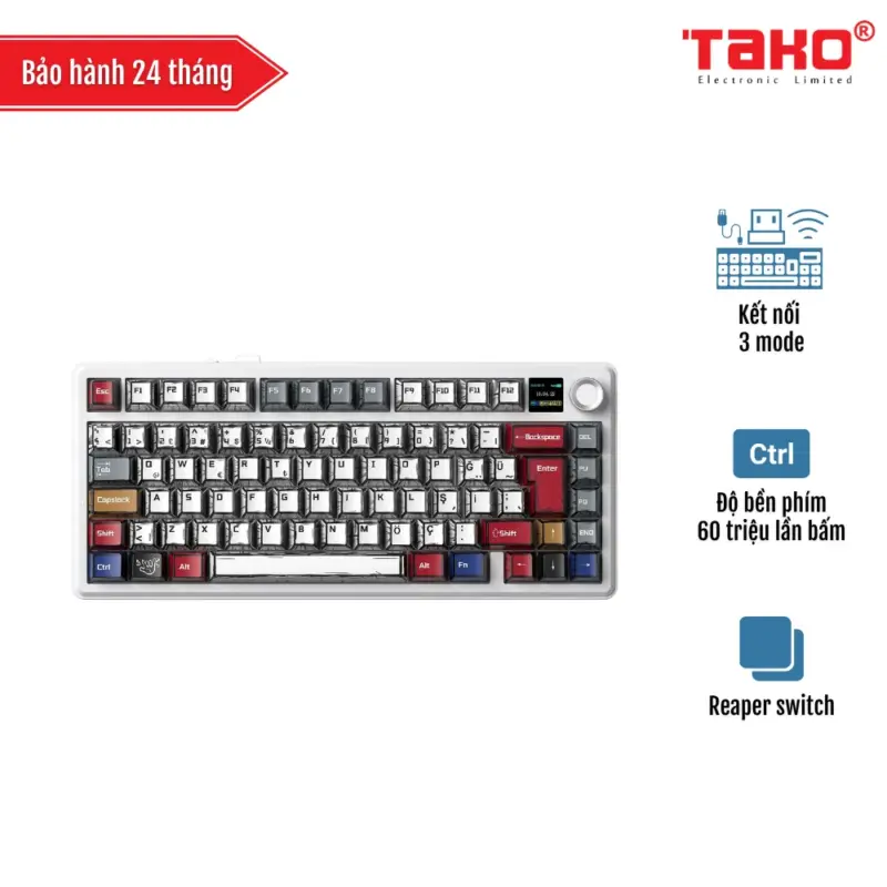 AULA F75 MAX (3954) BÀN PHÍM CƠ GAMING 3 MODE (Phiên bản Màu comic/ Reaper switch)