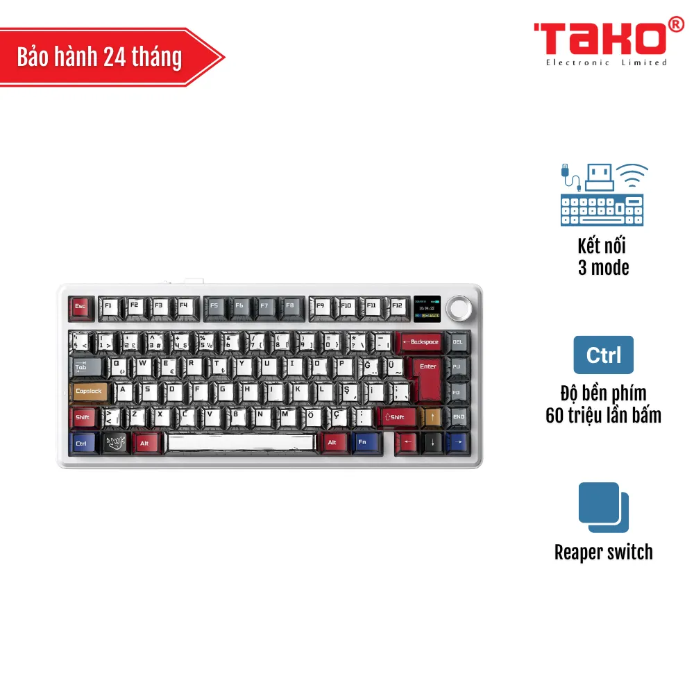 AULA F75 MAX (3954) BÀN PHÍM CƠ GAMING 3 MODE (Phiên bản Màu comic/ Reaper switch)